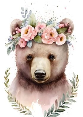 Pinky Floral Bear