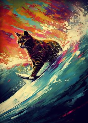 Cat Surfing