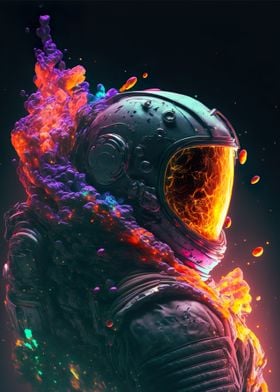 Neon Explosion Astronaut