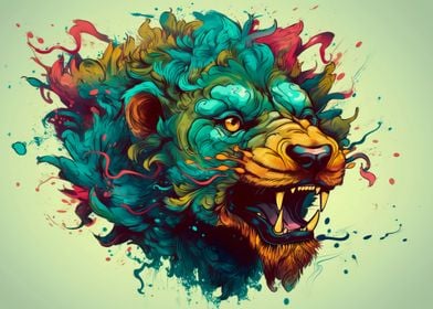 Cartoon style lion