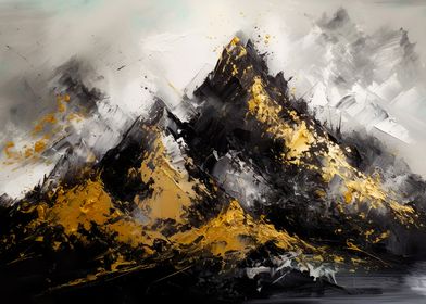Abstract Golden Mountains