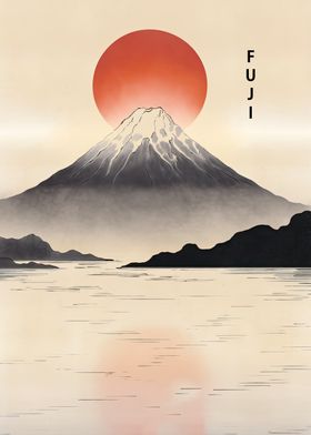 Vintage Mount Fuji Sunrise