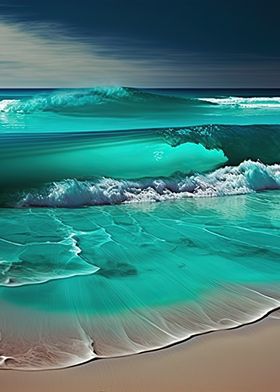 Blue ocean waves