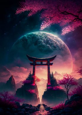 night on torii gate