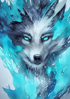 Wolf Watercolor Art Poster