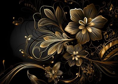 Golden floral background