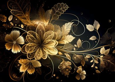 Golden floral background