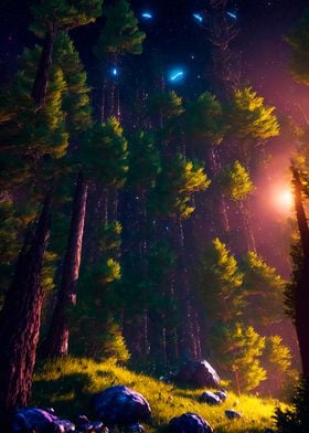 Night in the Starry Forest