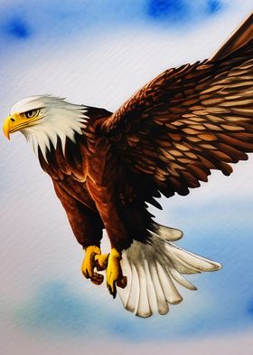 A flying eagle