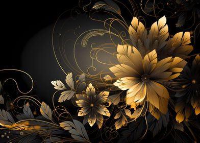 Golden floral background