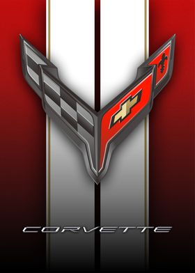 RED C8 VETTE BADGE