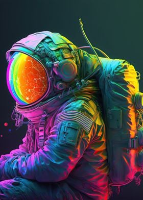 Neon astronaut