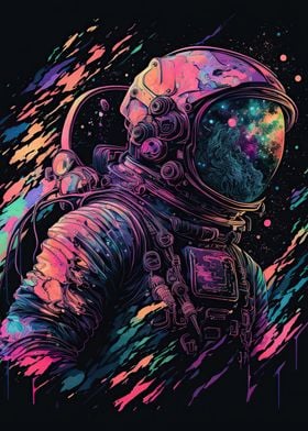 Neon astronaut