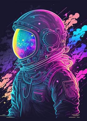 Neon astronaut