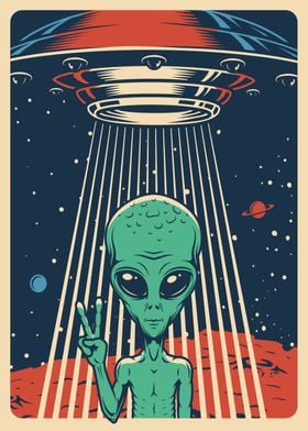 Alien with UFO