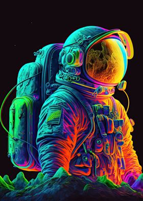 Neon astronaut