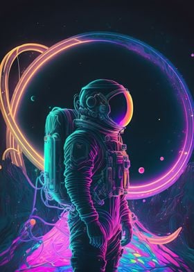 Neon astronaut