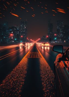 road at night 