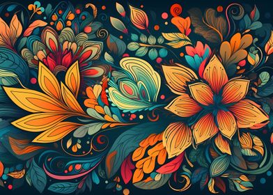 Colorful floral background