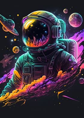 Neon astronaut