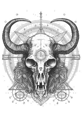 Badass Gothic Demon Skull