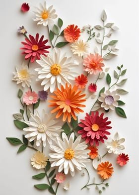 Colorful paper flowers