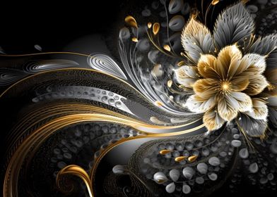 Golden floral background