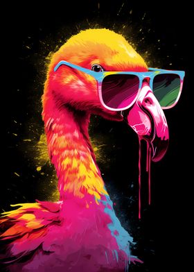 Flamingo With Sunglasses