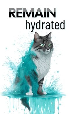 Remain Hydrated Funny Cat