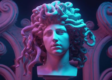 Vaporwave Homage to Medusa