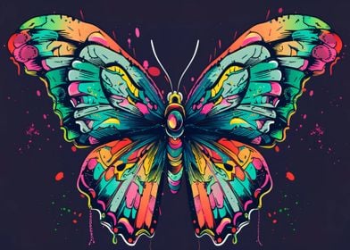 Cartoon colorful butterfly