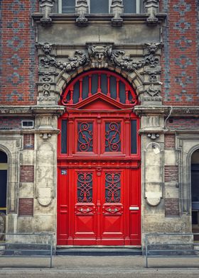 Vintage red door