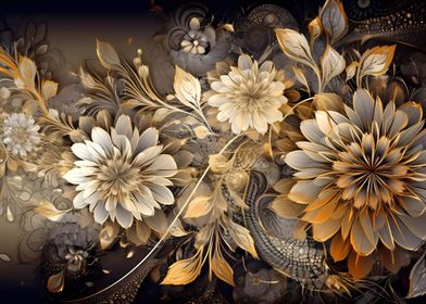 Golden floral background