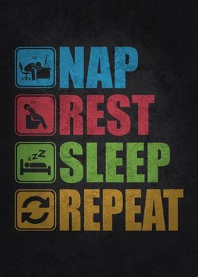 Nap Rest Sleep Repeat Bed