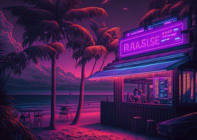 Outdoor Bar Beach Neon