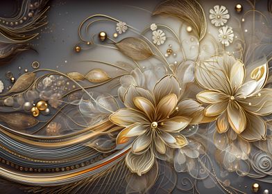 Golden floral background