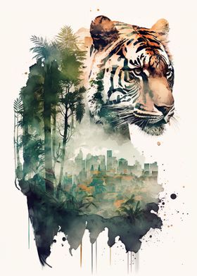 Tiger Jungle watercolor