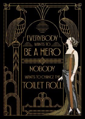 Art Deco Funny Bathroom