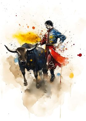 Bull bullfighter