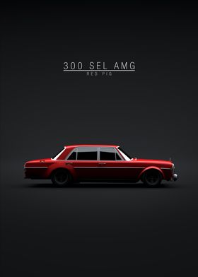Mercedes 300 SEL AMG Red
