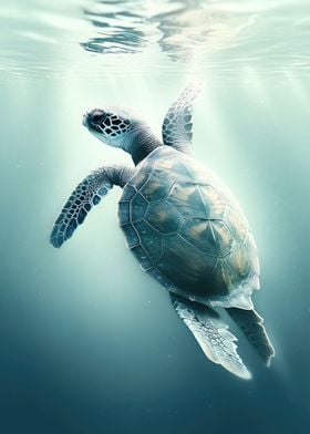 Graceful Glides Sea Turtle