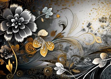 Golden floral background