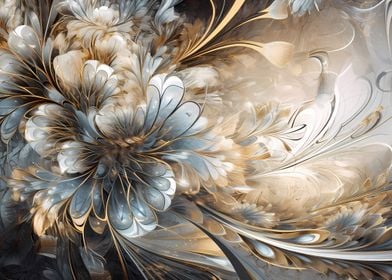 Golden floral background