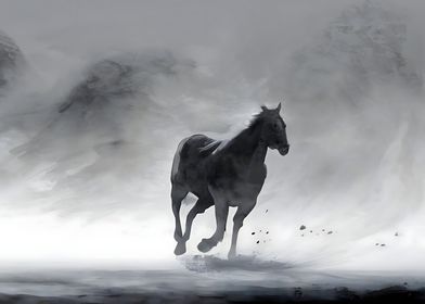 ink painting horse