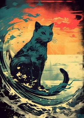 Sunset Cat Wave