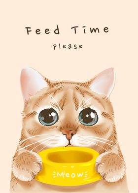 Cute cat feed time please 