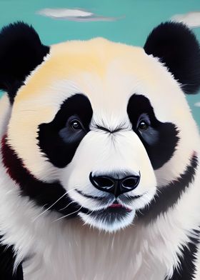 Portrait of Panda Painting