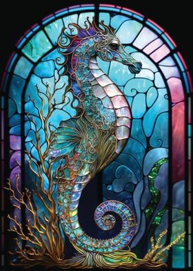 Seahorse Stained Glass