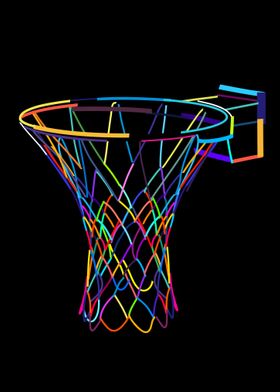 Abstract basketball hoop