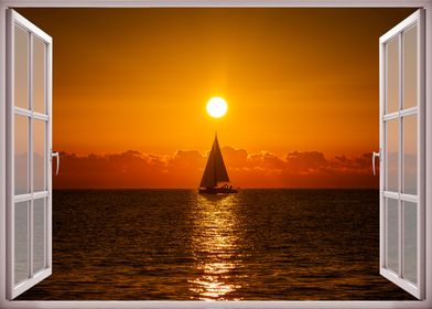 Window view landscape sea